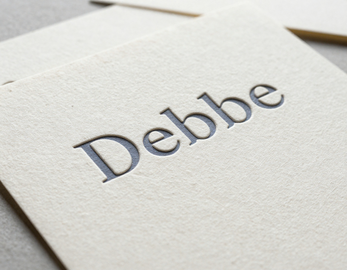 Detailed view of letterpress printed cards showing texture